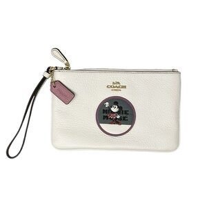 Coach x Disney Pebble leather Minnie Mouse Patch wristlet purse wallet